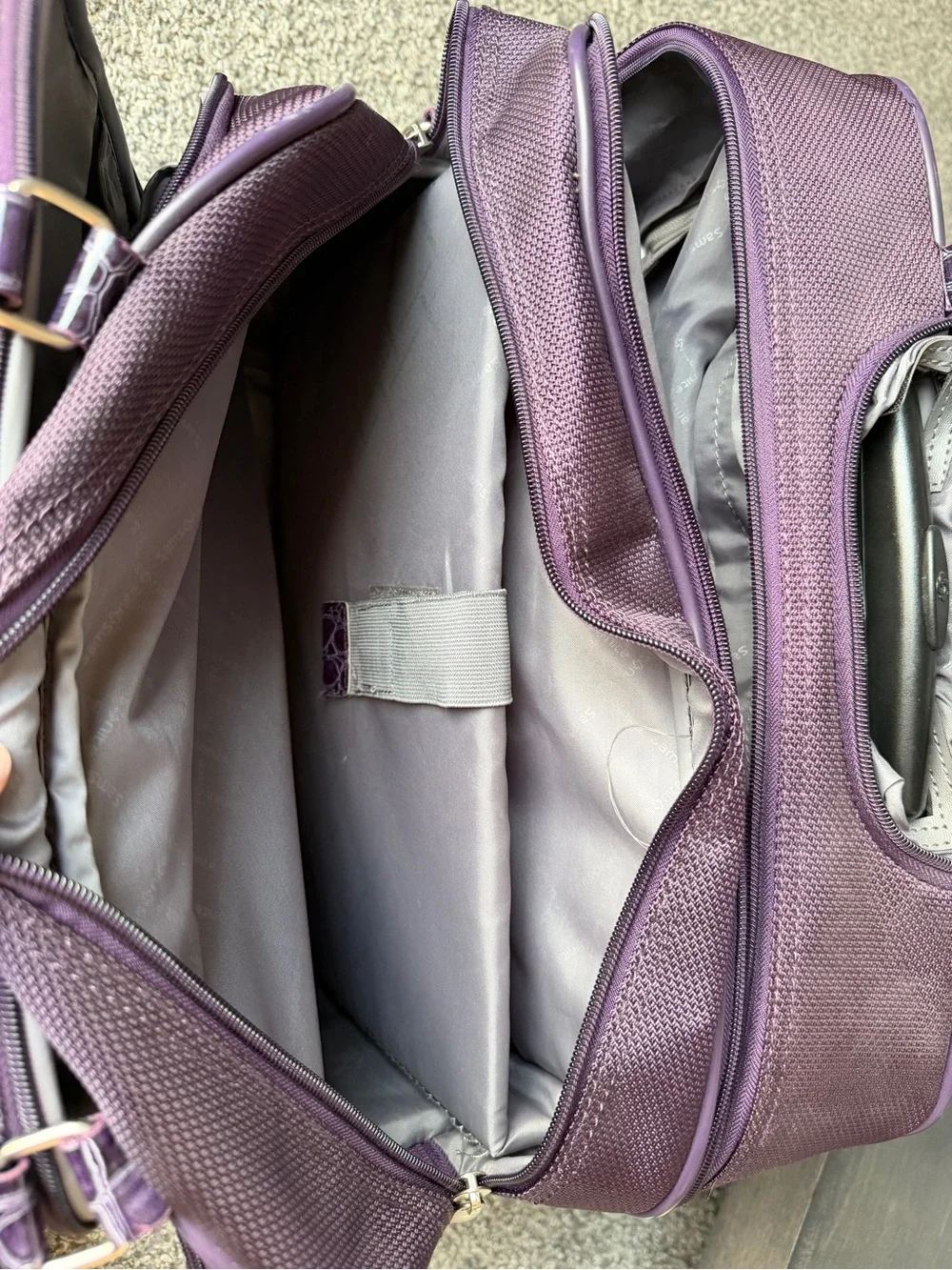 Samsonite Purple Laptop Bag/ Wheeled Carry On luggage
